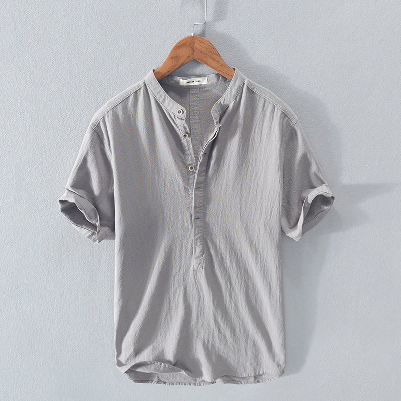 Esandro Vale™ - Stand Collar Short Sleeve