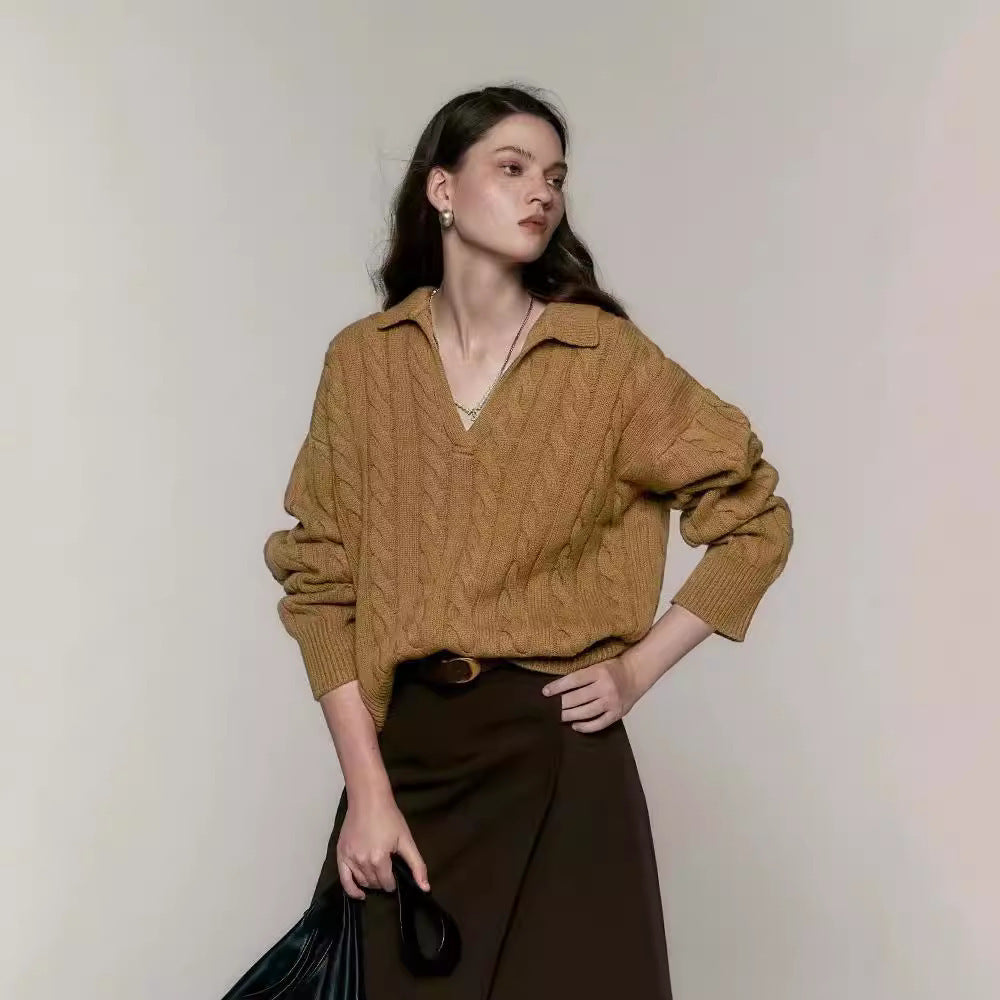 Pure Wool Polo Sweater