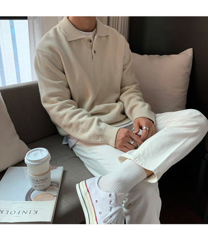 Lapel Button Sweater