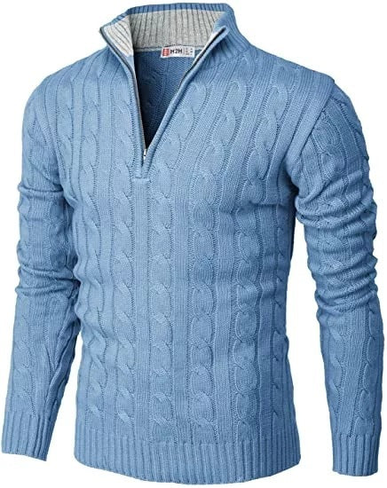 Esandro Vale™ - Patterned Quarter Zip-Up Sweater