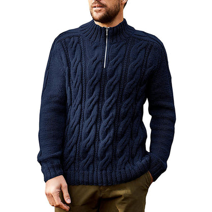 Esandro Vale™ - Strukturierter Pullover in Volltonfarbe