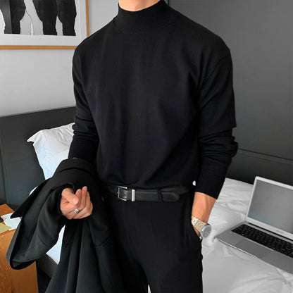 Lapel Turtleneck Sweater