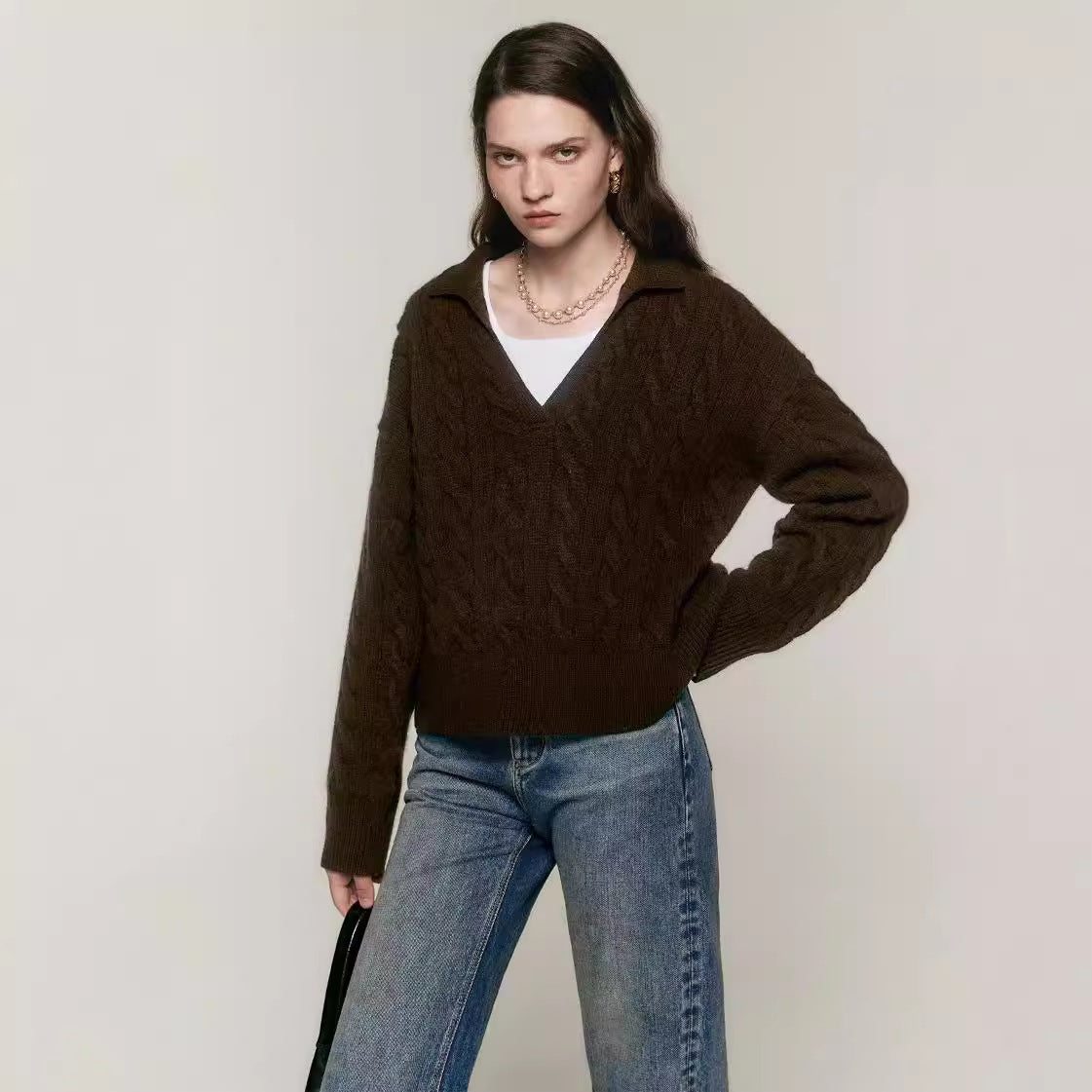 Pure Wool Polo Sweater