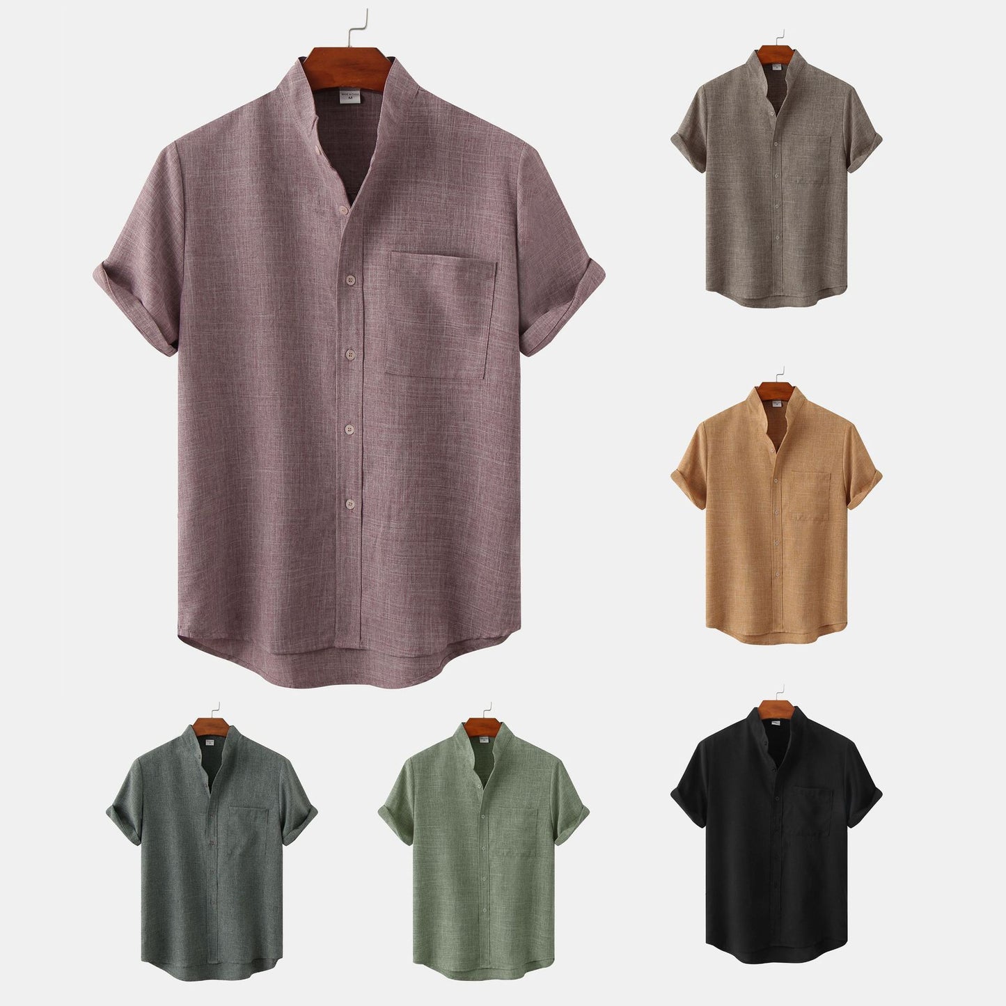 Esandro Vale™ - Solid Color Cotton Button Up