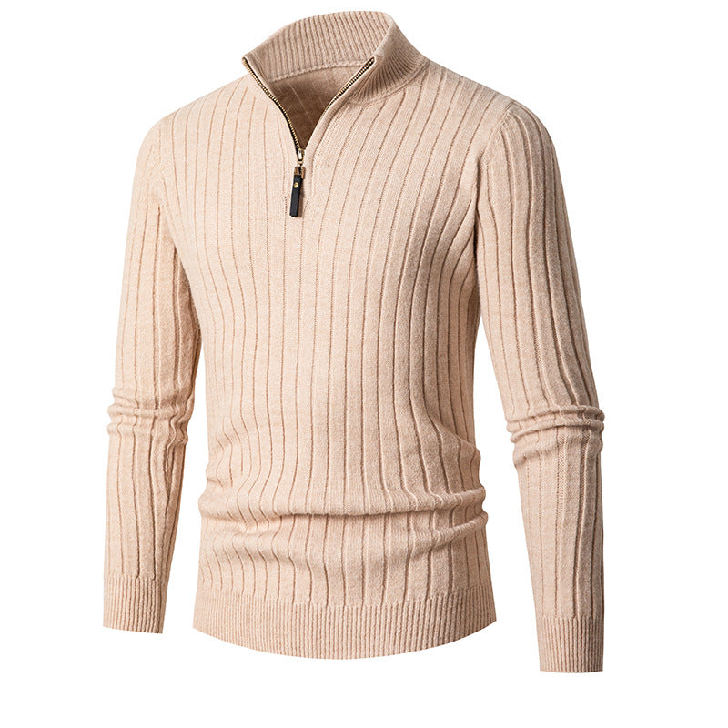 V neck zip hot sale up sweater