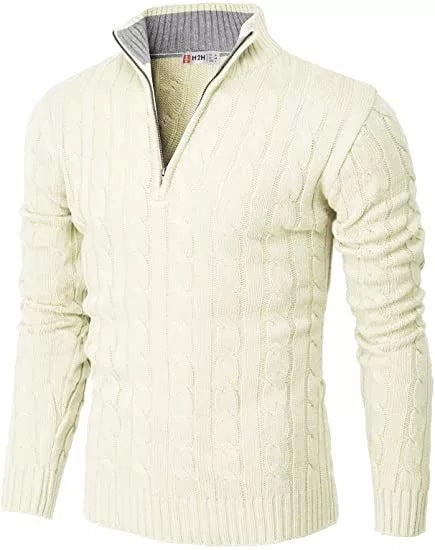 Esandro Vale™ - Patterned Quarter Zip-Up Sweater