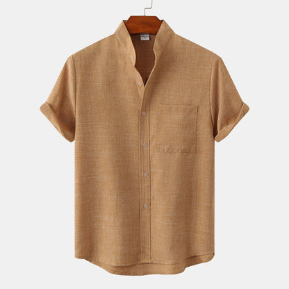 Esandro Vale™ - Chemise boutonnée en coton de couleur unie