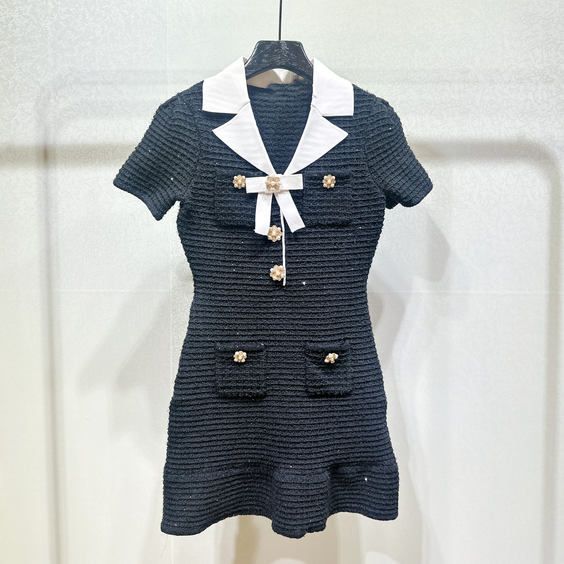 Esandro Vale™ - Button Bow Knitted Dress