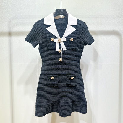 Esandro Vale™ - Button Bow Knitted Dress