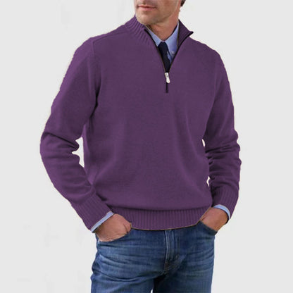 Esandro Vale™ - Pull décontracté en tricot avec fermeture éclair sur le dessus