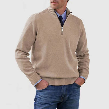 Esandro Vale™ - Pull décontracté en tricot avec fermeture éclair sur le dessus