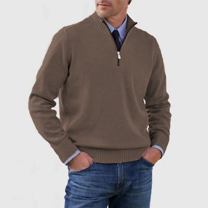 Esandro Vale™ - Pull décontracté en tricot avec fermeture éclair sur le dessus
