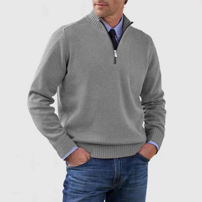 Esandro Vale™ - Pull décontracté en tricot avec fermeture éclair sur le dessus