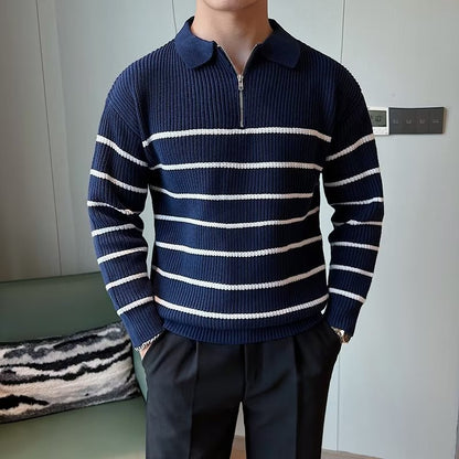 Striped Quarter Zip