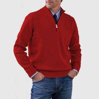 Esandro Vale™ - Pull décontracté en tricot avec fermeture éclair sur le dessus