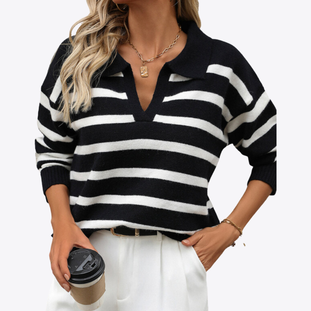 Esandro Vale™ - Striped V-Neck Sweater