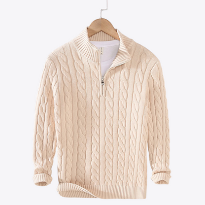 Esandro Vale™ - Pull zippé en coton
