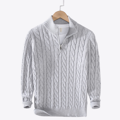 Esandro Vale™ - Pull zippé en coton