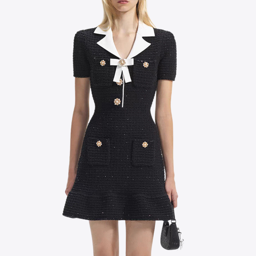 Esandro Vale™ - Button Bow Knitted Dress