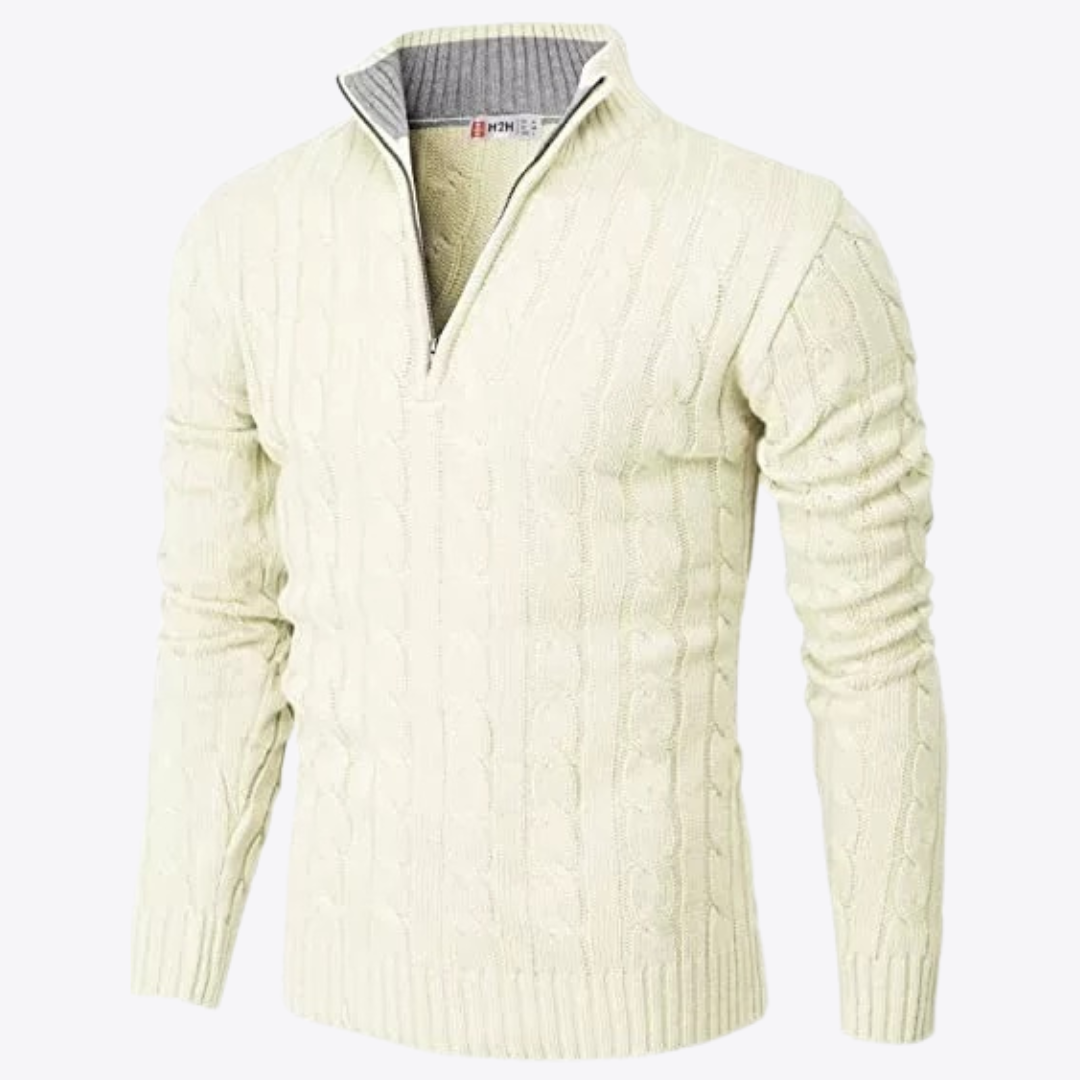 Esandro Vale™ - Patterned Quarter Zip-Up Sweater