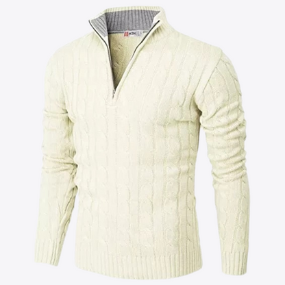 Esandro Vale™ - Patterned Quarter Zip-Up Sweater