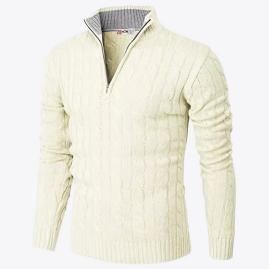 Esandro Vale™ - Patterned Quarter Zip-Up Sweater