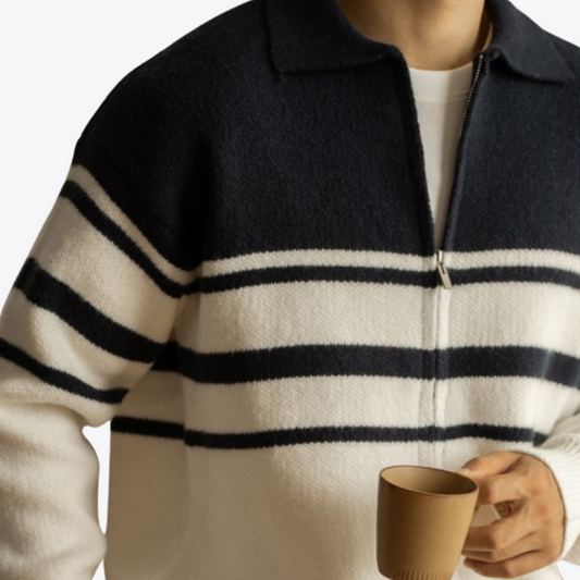 Contrast Lapel Sweater