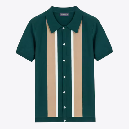 Knitted Striped Polo