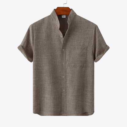 Esandro Vale™ - Chemise boutonnée en coton de couleur unie