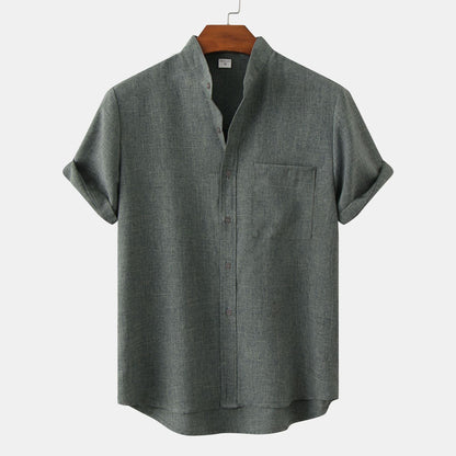 Esandro Vale™ - Chemise boutonnée en coton de couleur unie