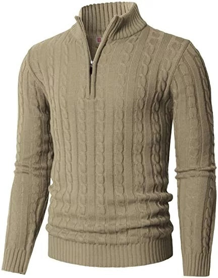 Esandro Vale™ - Patterned Quarter Zip-Up Sweater