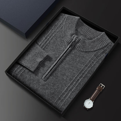 Wool Ribbed Half-Zip