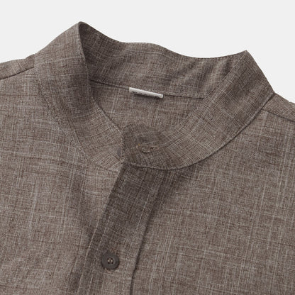 Esandro Vale™ - Chemise boutonnée en coton de couleur unie