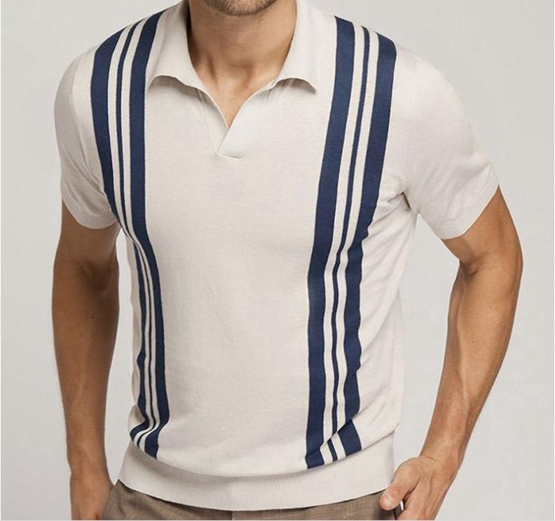 Esandro Vale™ - Apricot Striped Polo