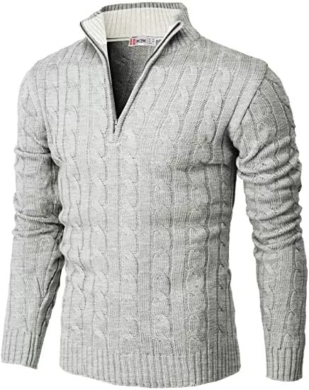 Esandro Vale™ - Patterned Quarter Zip-Up Sweater