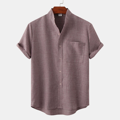 Esandro Vale™ - Chemise boutonnée en coton de couleur unie