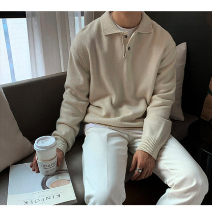 Lapel Button Sweater